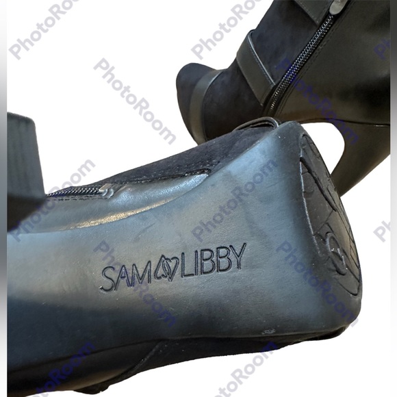 NWT Sam & Libby Kate High Heel Bootie black buckles - Picture 6 of 7
